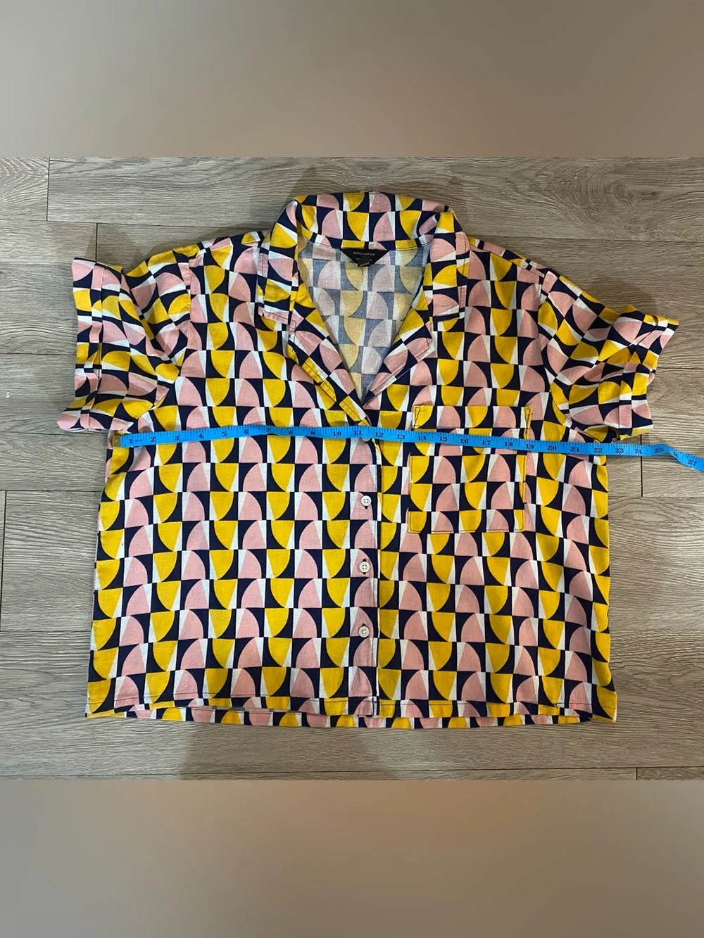 Banana Republic Linen Blend Geometric Print Set ~ Size Large